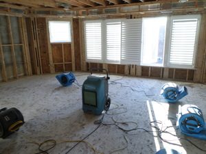 Water Damage Restoration of Gutted Front Room